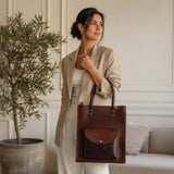 Brown Genuine Leather Shopper Tote Bag – Women’s Shoulder Bag