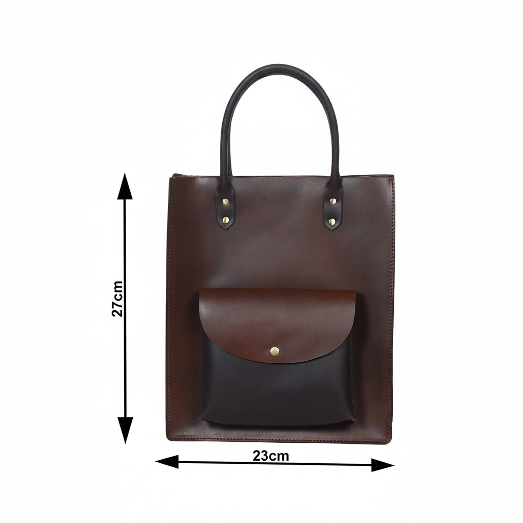 Brown Genuine Leather Shopper Tote Bag – Women’s Shoulder Bag