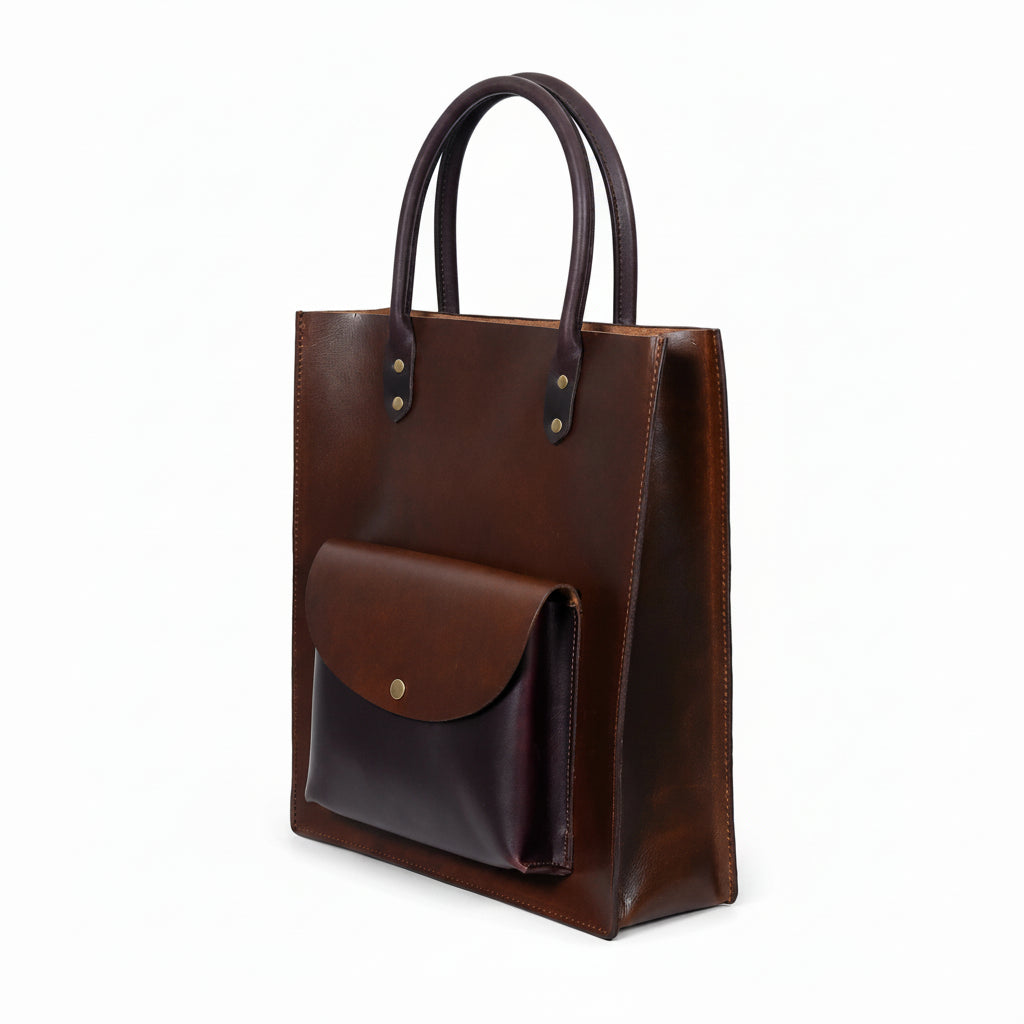 Brown Genuine Leather Shopper Tote Bag – Women’s Shoulder Bag