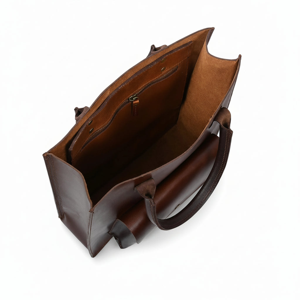 Brown Genuine Leather Shopper Tote Bag – Women’s Shoulder Bag