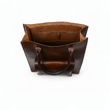 Brown Genuine Leather Shopper Tote Bag – Women’s Shoulder Bag