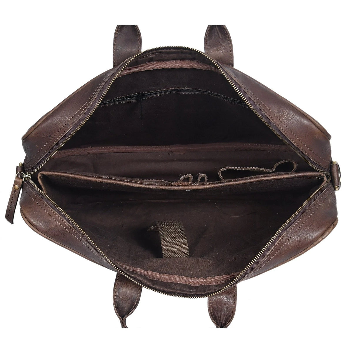 Vintage Leather Laptop Messenger Bag – Men’s Shoulder Satchel